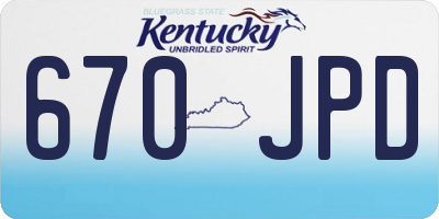 KY license plate 670JPD
