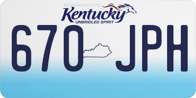 KY license plate 670JPH