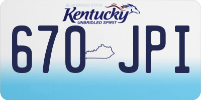 KY license plate 670JPI