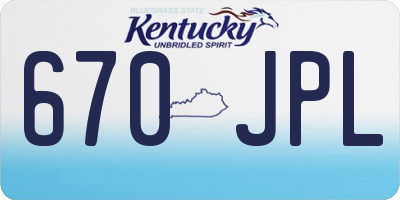 KY license plate 670JPL