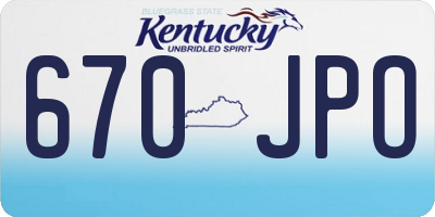 KY license plate 670JPO