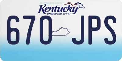 KY license plate 670JPS