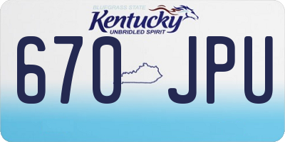 KY license plate 670JPU