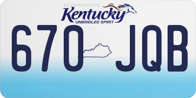 KY license plate 670JQB