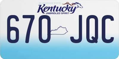 KY license plate 670JQC