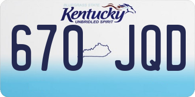 KY license plate 670JQD
