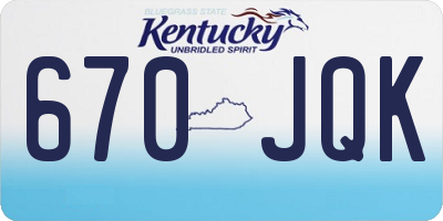 KY license plate 670JQK