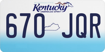 KY license plate 670JQR