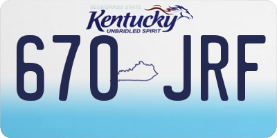 KY license plate 670JRF