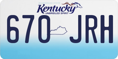 KY license plate 670JRH