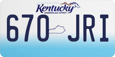 KY license plate 670JRI