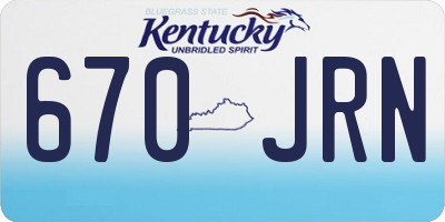 KY license plate 670JRN