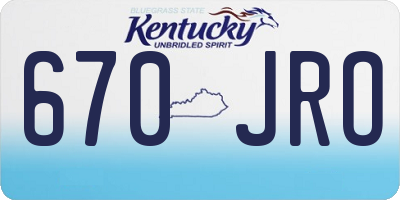 KY license plate 670JRO