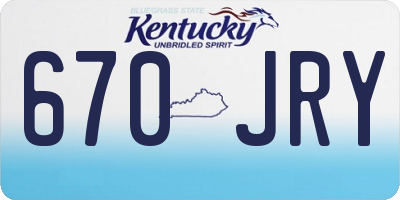 KY license plate 670JRY