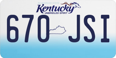 KY license plate 670JSI