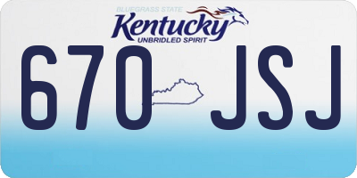 KY license plate 670JSJ