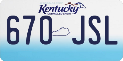 KY license plate 670JSL