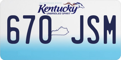 KY license plate 670JSM