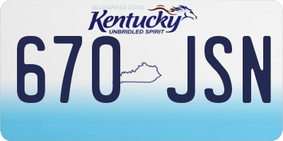 KY license plate 670JSN