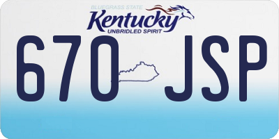KY license plate 670JSP