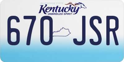 KY license plate 670JSR