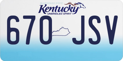 KY license plate 670JSV