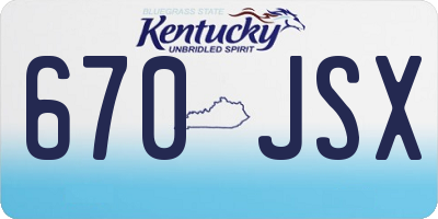 KY license plate 670JSX