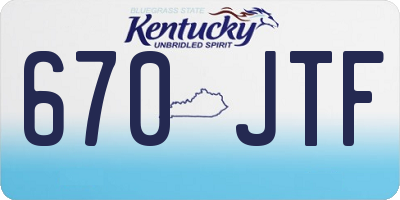 KY license plate 670JTF