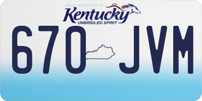 KY license plate 670JVM