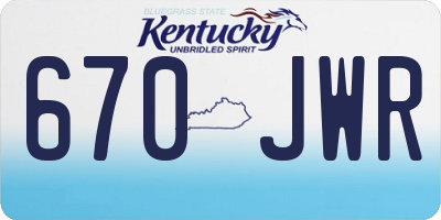 KY license plate 670JWR
