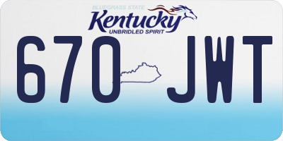KY license plate 670JWT