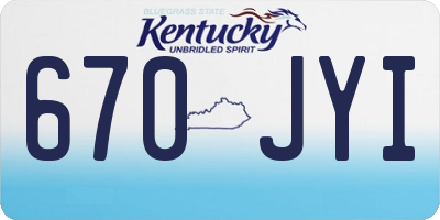 KY license plate 670JYI