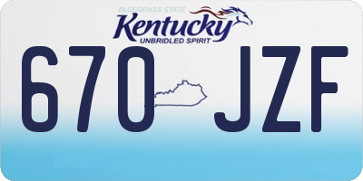 KY license plate 670JZF