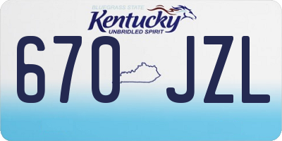 KY license plate 670JZL