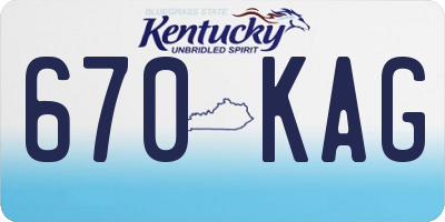 KY license plate 670KAG
