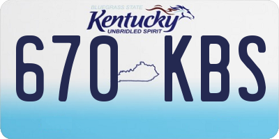 KY license plate 670KBS
