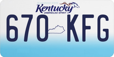 KY license plate 670KFG