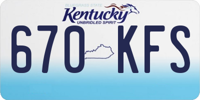 KY license plate 670KFS