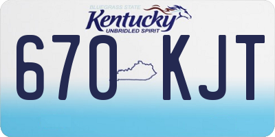 KY license plate 670KJT