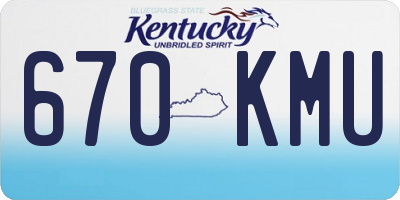 KY license plate 670KMU