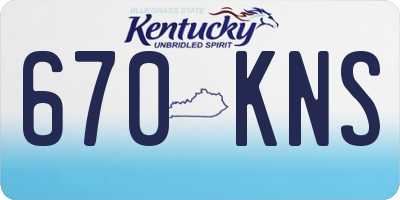 KY license plate 670KNS
