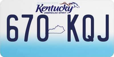 KY license plate 670KQJ