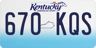 KY license plate 670KQS