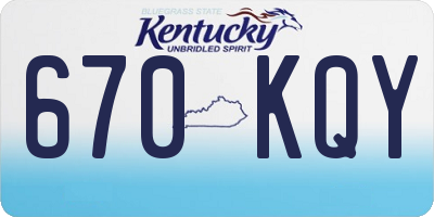 KY license plate 670KQY