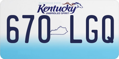 KY license plate 670LGQ