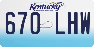 KY license plate 670LHW
