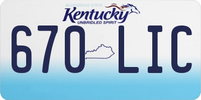 KY license plate 670LIC