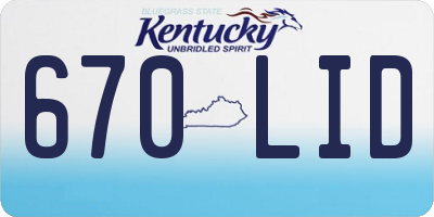 KY license plate 670LID