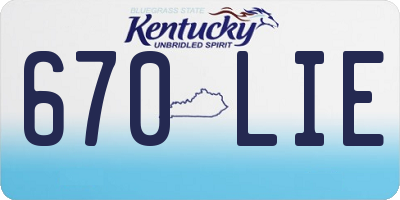 KY license plate 670LIE