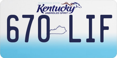 KY license plate 670LIF